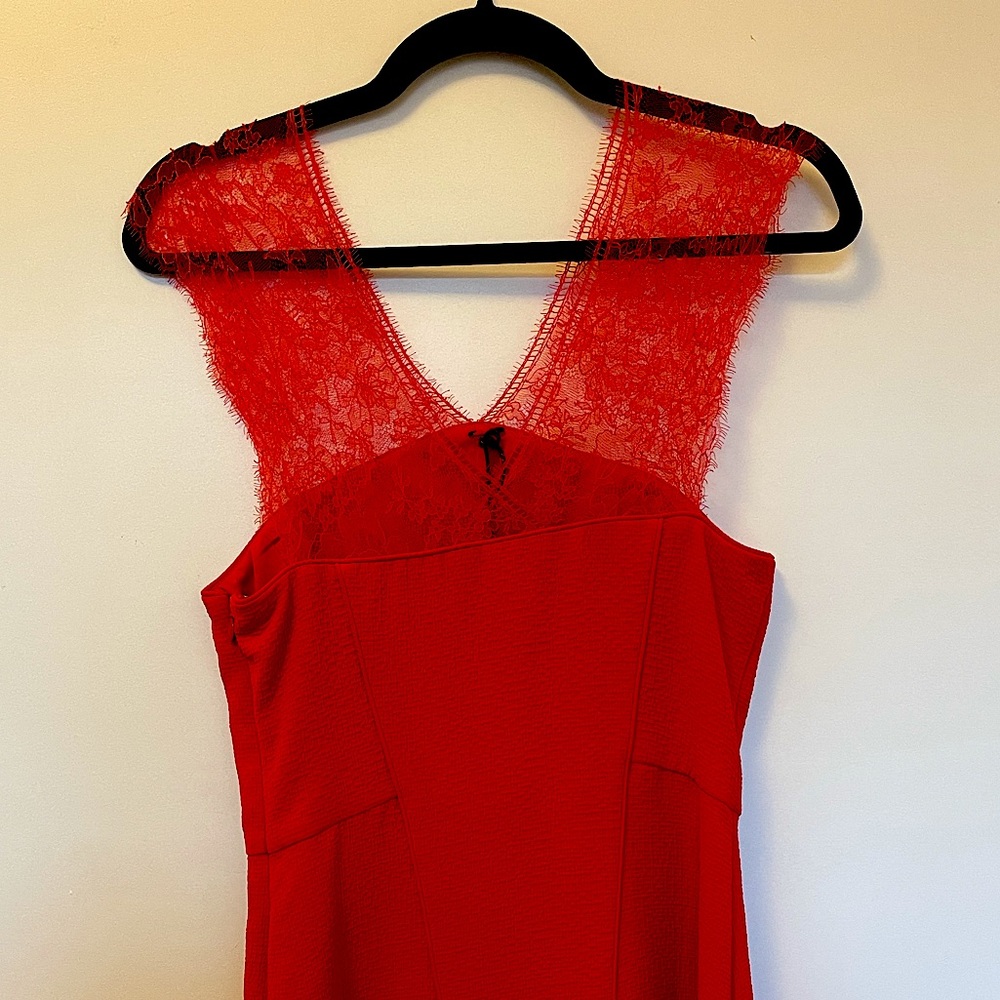 Brand new! |The Kooples | Red sleeveless mini dress | Fancy crepe and lace